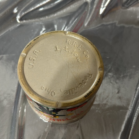 R.R.P. Co. Roseville, OH Halloween It's Pumpkin Time 1 Pt Low Jar Butter Crock - Picture 3 of 7